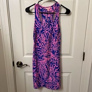 Lilly Pulitzer pink and blue zebra print dress